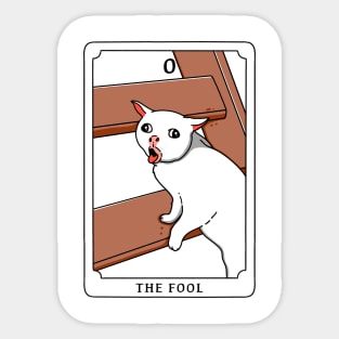 The Fool Funny Cat Sticker